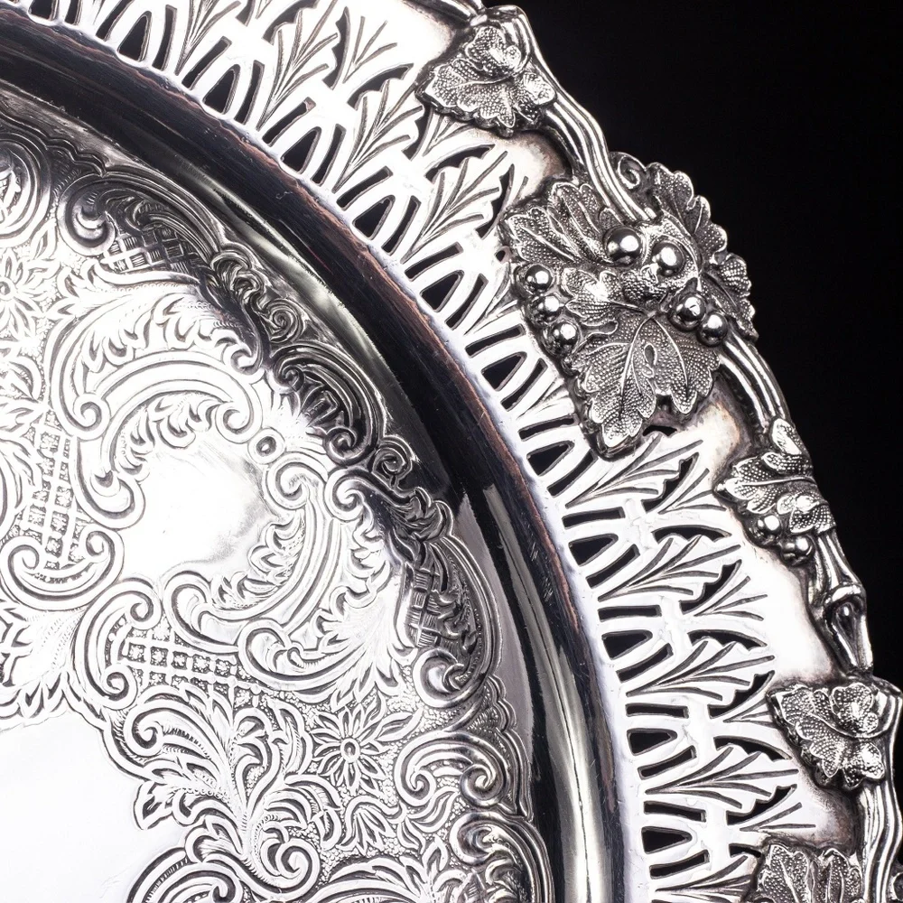 Vintage Birks Silver Tray Rideau Plate 12